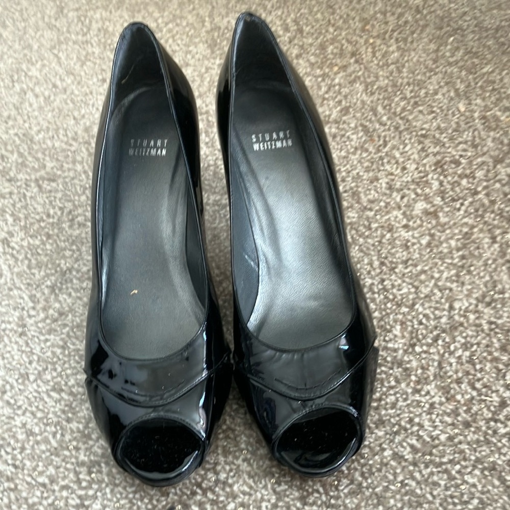 Stuart Weitzman Black Patent Leather Heels